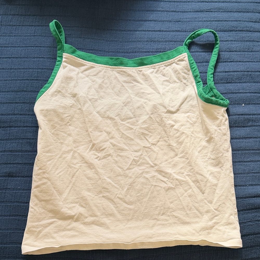 lululemon athletica Cream Camisole with Green Trim